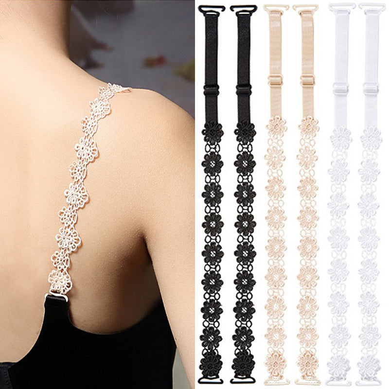 Floral Lace Shoulder Straps Invisible Adjustable Underwear Straps