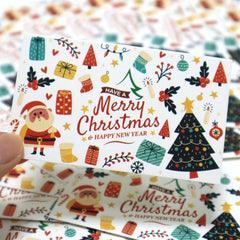 50pcs Mini Thank You Xmas Card Cartoon Greeting Card Christmas Packaging