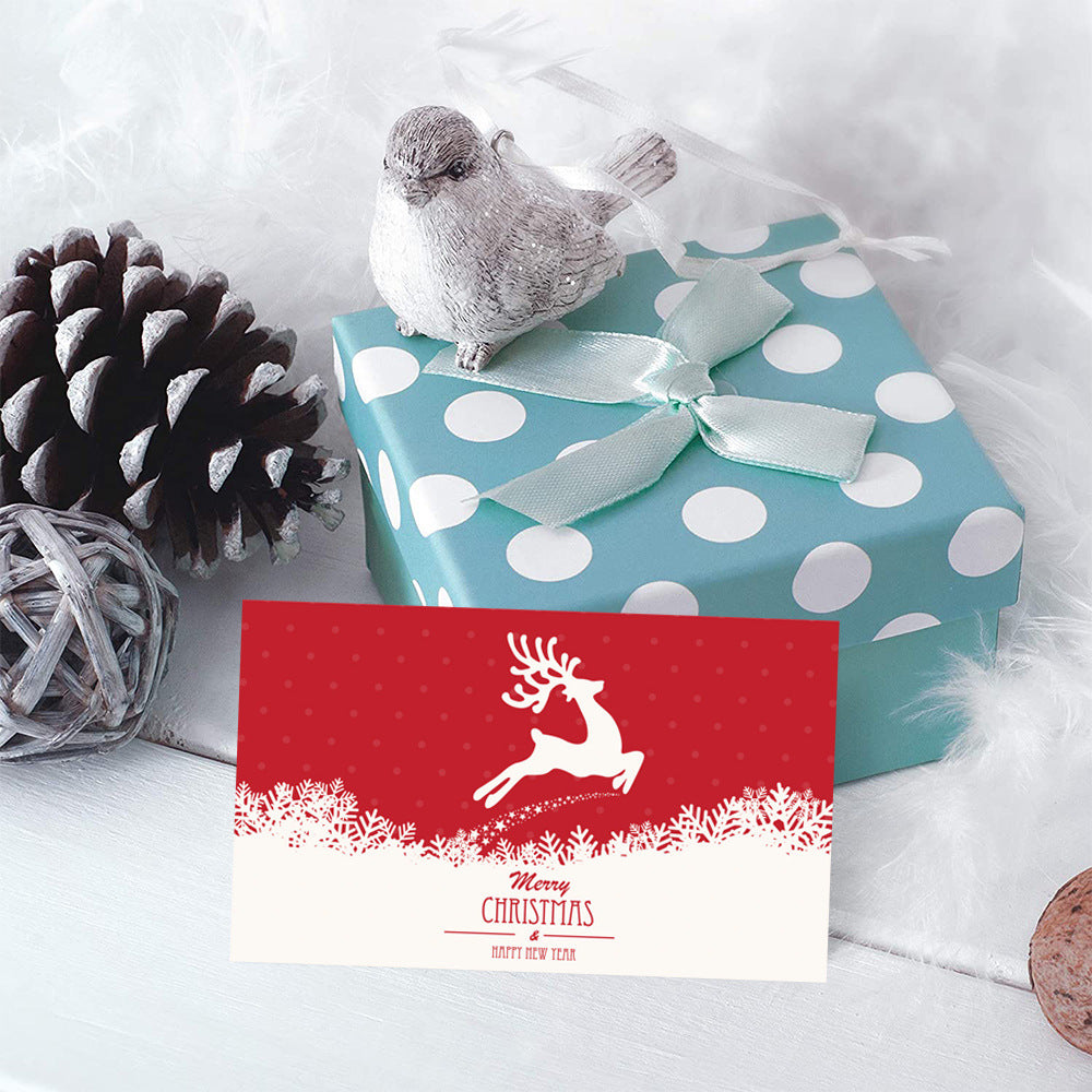 50pcs Mini Thank You Xmas Card Cartoon Greeting Card Christmas Packaging