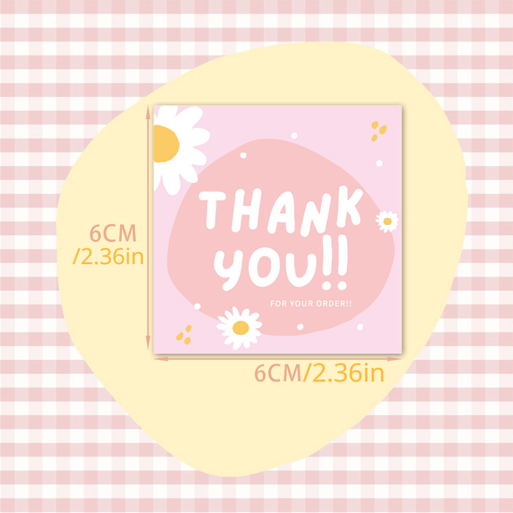 50pcs Square Thank You Card Copperplate Paper Business Card Gift Packaging