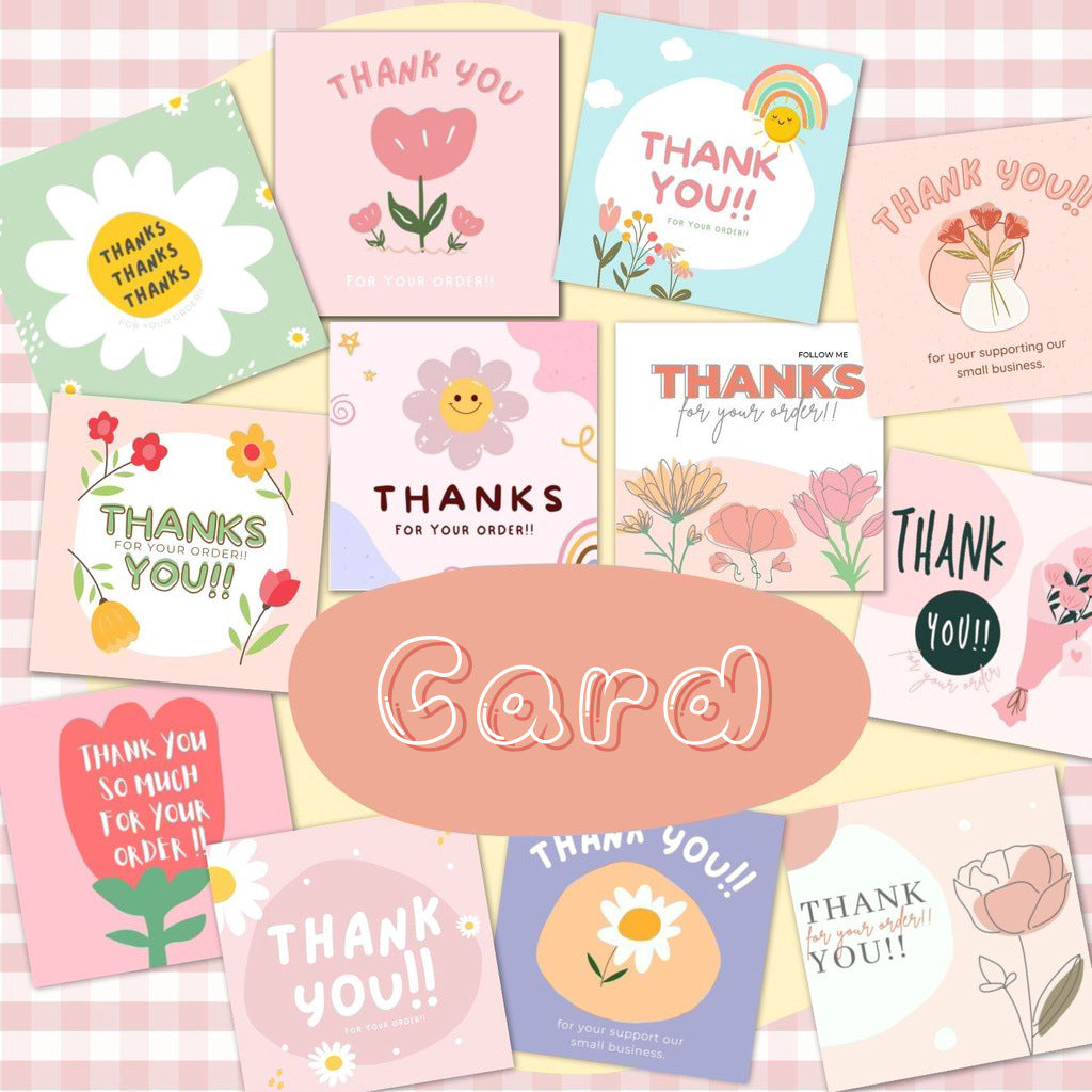 50pcs Square Thank You Card Copperplate Paper Business Card Gift Packaging
