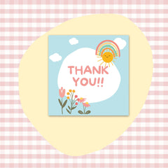 50pcs Square Thank You Card Copperplate Paper Business Card Gift Packaging