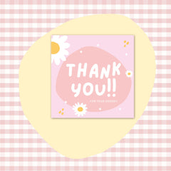 50pcs Square Thank You Card Copperplate Paper Business Card Gift Packaging