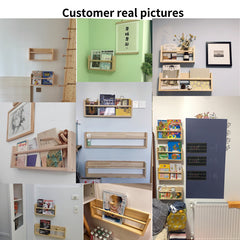 Wall Storage Shelf for Kids Room - Wooden Bookcase