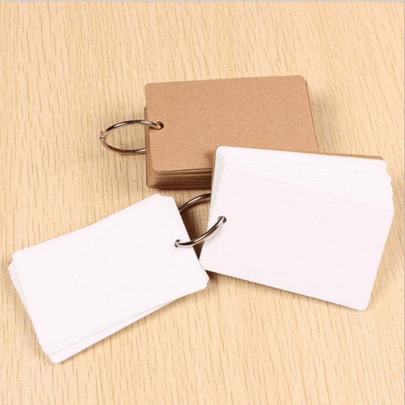 2pcs 50 Sheets Portable Binder Notes Flash Cards Memo Pads Blank DIY