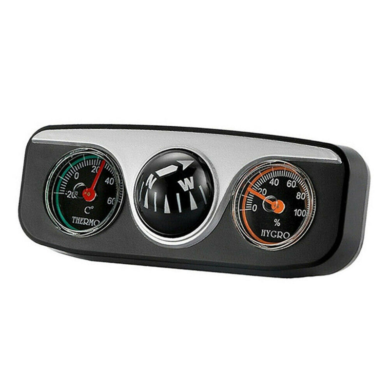Car Compass Thermometer Hygrometer Ornament Guide Ball 3 in 1 Accessories