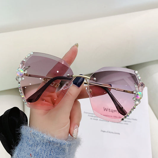 Rhinestone Gradient Sunglasses UV400 Beach Party Shades