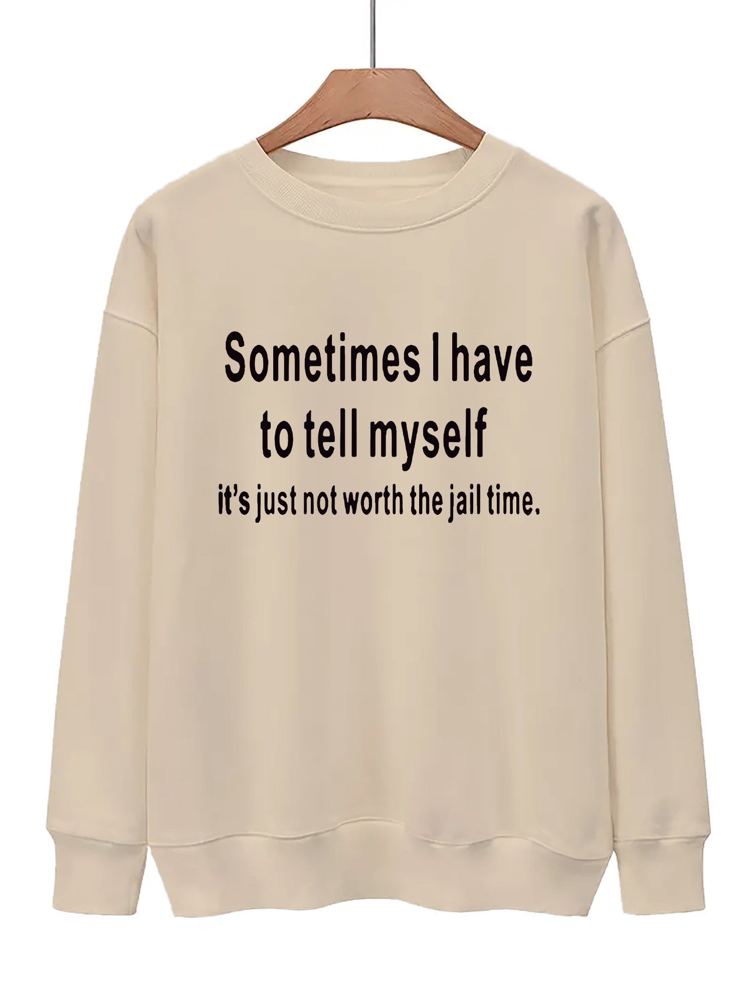 Comfy Slogan Print Sweatshirt for Women