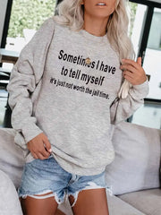 Comfy Slogan Print Sweatshirt for Women