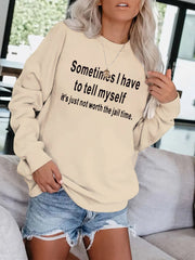 Comfy Slogan Print Sweatshirt for Women