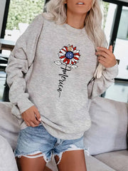 Sunflower Print Sweatshirt for Women Fall & Winter