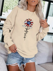 Sunflower Print Sweatshirt for Women Fall & Winter