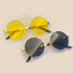 Steampunk Vintage Round Sunglasses Spring Leg