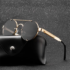 Steampunk Vintage Round Sunglasses Spring Leg