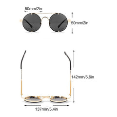 Steampunk Vintage Round Sunglasses Spring Leg
