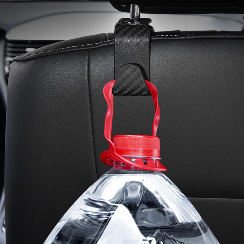 8PCS Car Seat Headrest Hook Carbon Fibre Auto Organizer Hanger