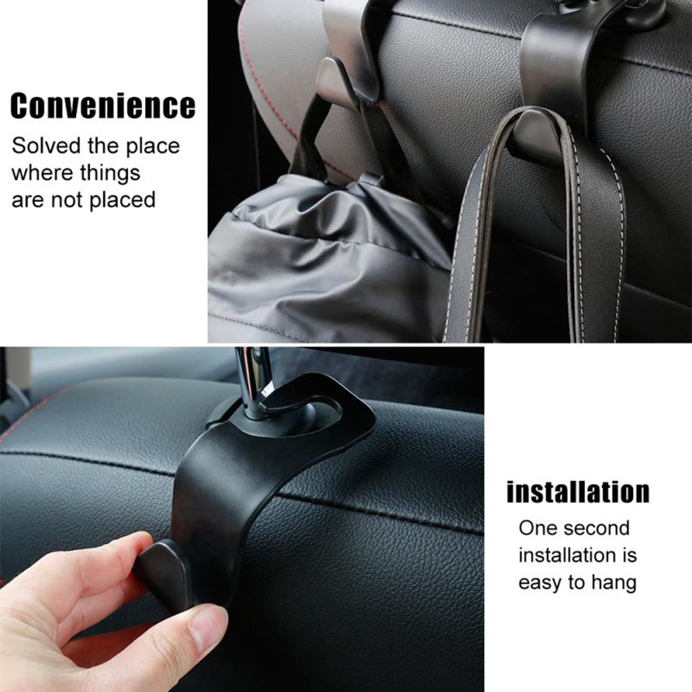 8PCS Car Seat Headrest Hook Carbon Fibre Auto Organizer Hanger