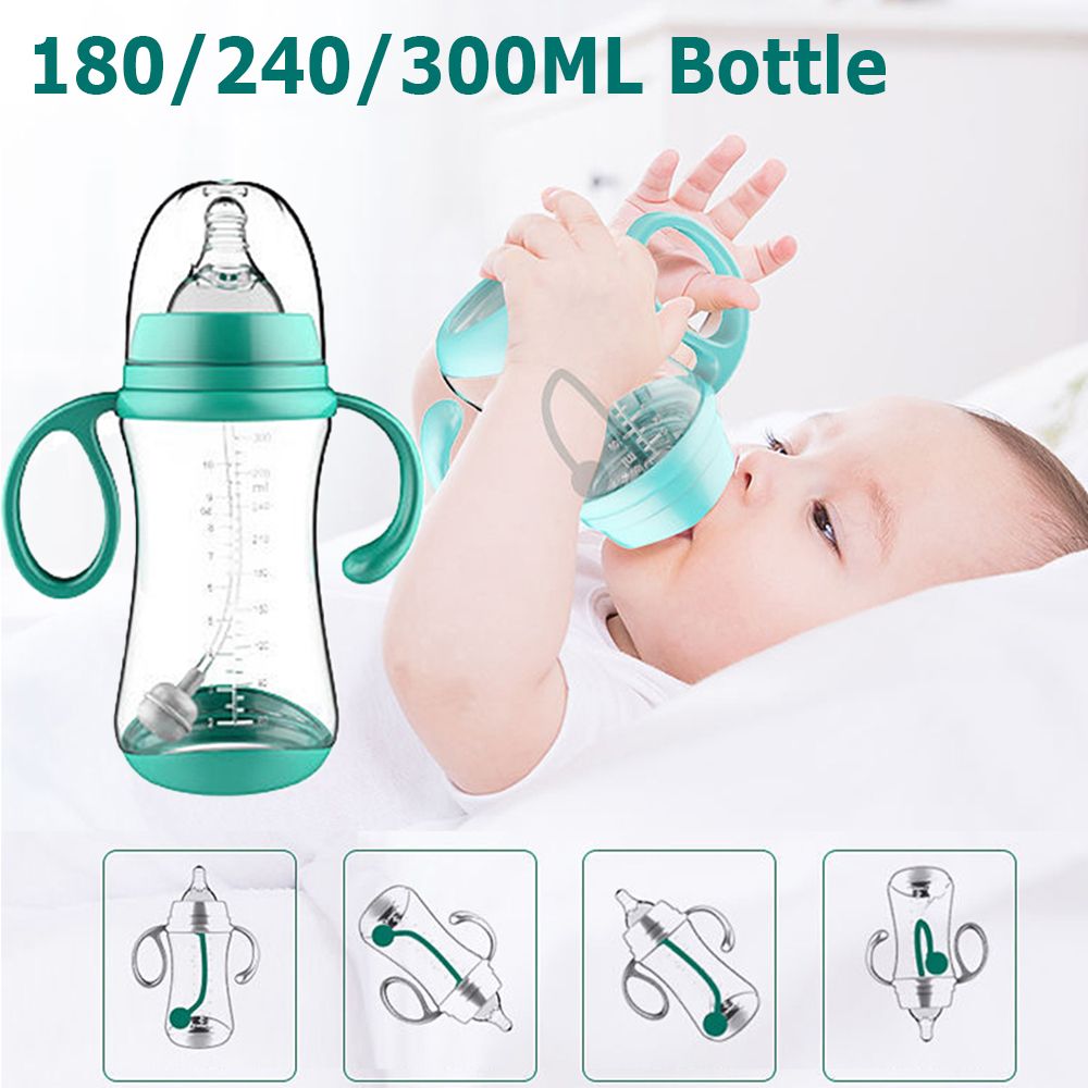 180-300ml Baby Bottle Grip Wide Caliber Infant Feeding Bottle