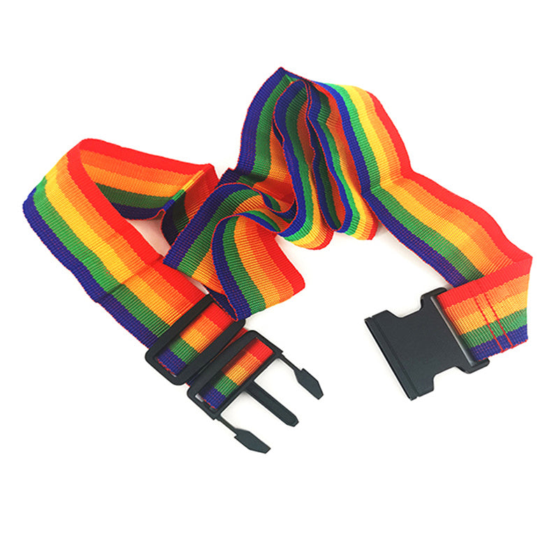 Adjustable Rainbow Pattern Bag Belt Nylon Luggage Strap Travel Accessories