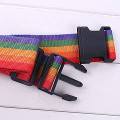 Adjustable Rainbow Pattern Bag Belt Nylon Luggage Strap Travel Accessories
