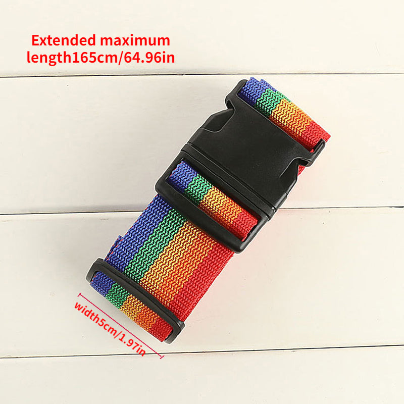 Adjustable Rainbow Pattern Bag Belt Nylon Luggage Strap Travel Accessories