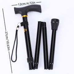 Collapsible Walking Stick Adjustable Folding Trekking Pole T Handles