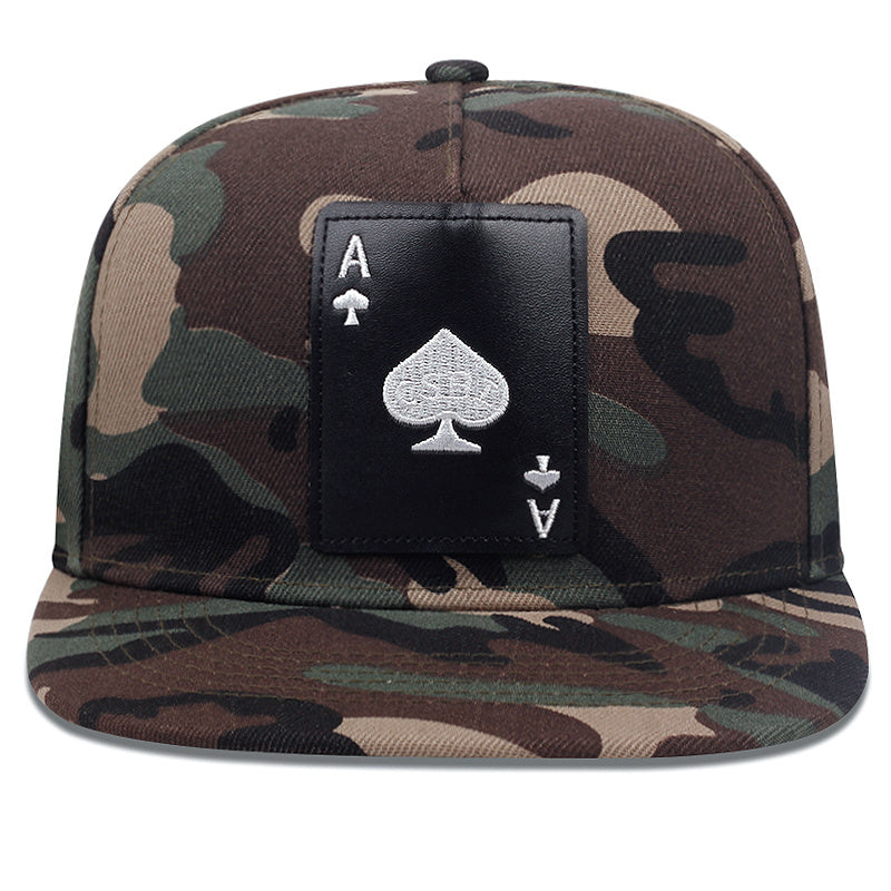 Poker Patch Camouflage Baseball Cap Snapback Hat Adjustable Golf Sun Hat