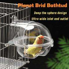 Parrot Hanging Bird Bath Box for Cage Transparent Pet Shower Box