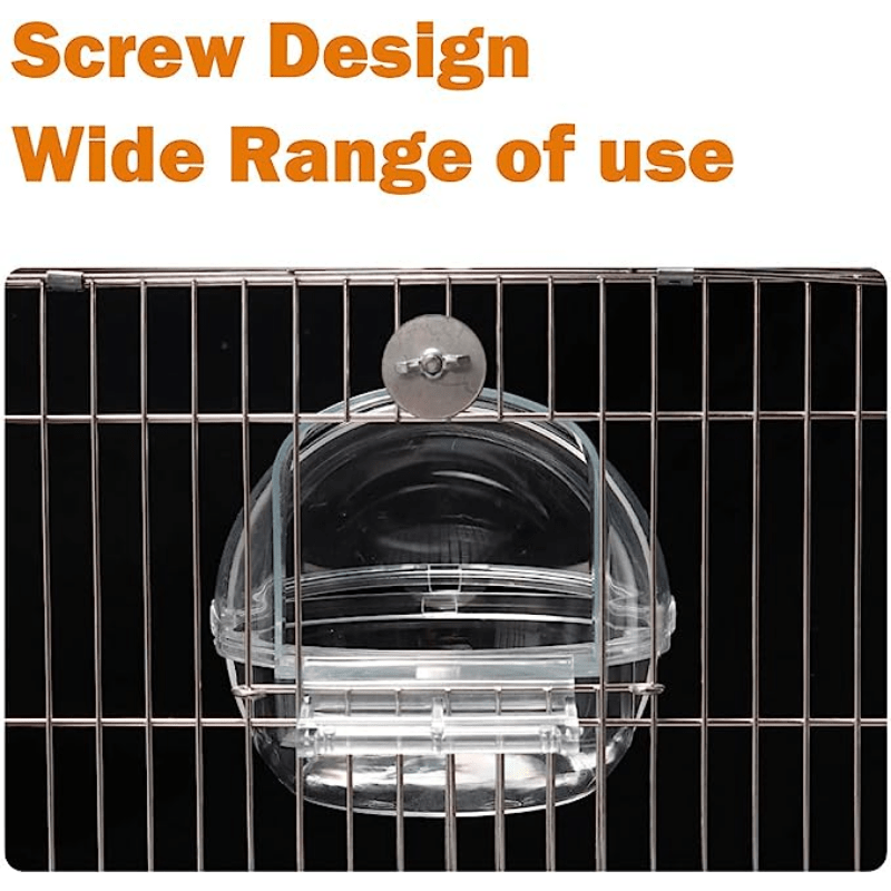 Parrot Hanging Bird Bath Box for Cage Transparent Pet Shower Box
