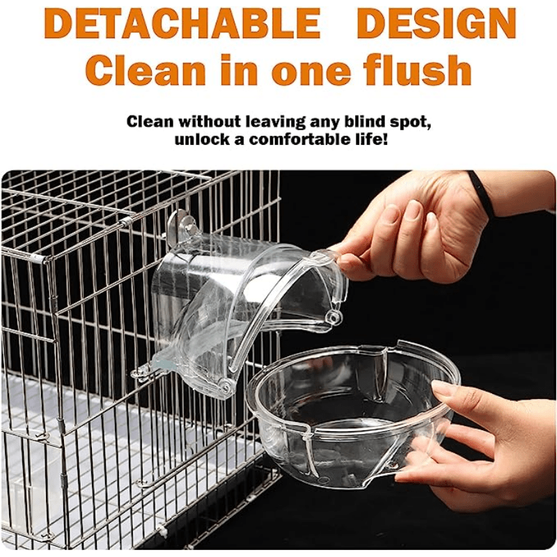Parrot Hanging Bird Bath Box for Cage Transparent Pet Shower Box