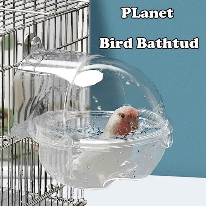 Parrot Hanging Bird Bath Box for Cage Transparent Pet Shower Box