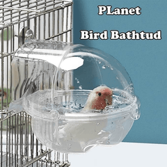 Parrot Hanging Bird Bath Box for Cage Transparent Pet Shower Box