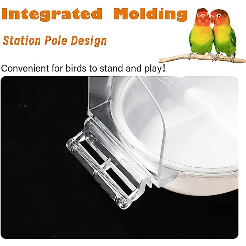 Parrot Hanging Bird Bath Box for Cage Transparent Pet Shower Box