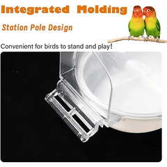 Parrot Hanging Bird Bath Box for Cage Transparent Pet Shower Box