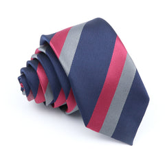 1200 Needles Silk Striped Print Slim Necktie