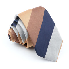 1200 Needles Silk Striped Print Slim Necktie