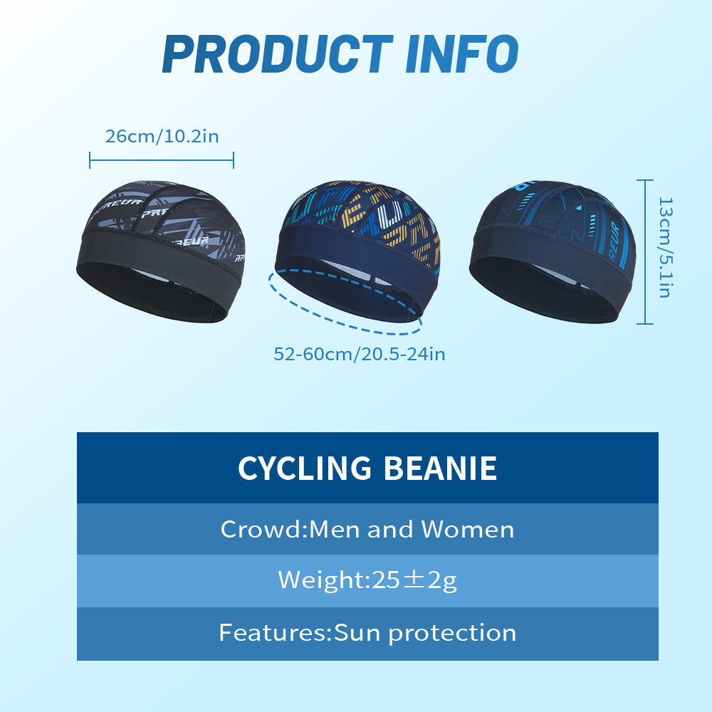 2pcs Cooling Sports Beanies Elastic Sunscreen Skull Cap for Women & Men