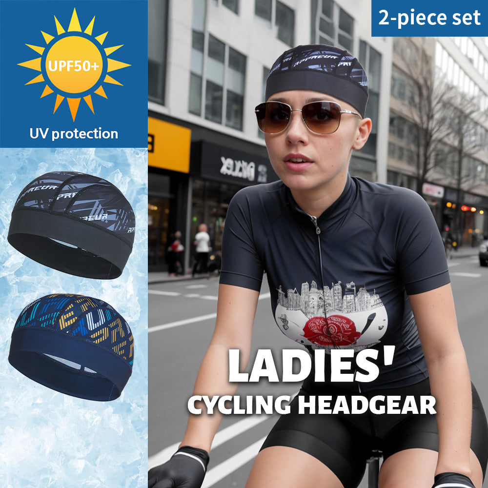 2pcs Cooling Sports Beanies Elastic Sunscreen Skull Cap for Women & Men