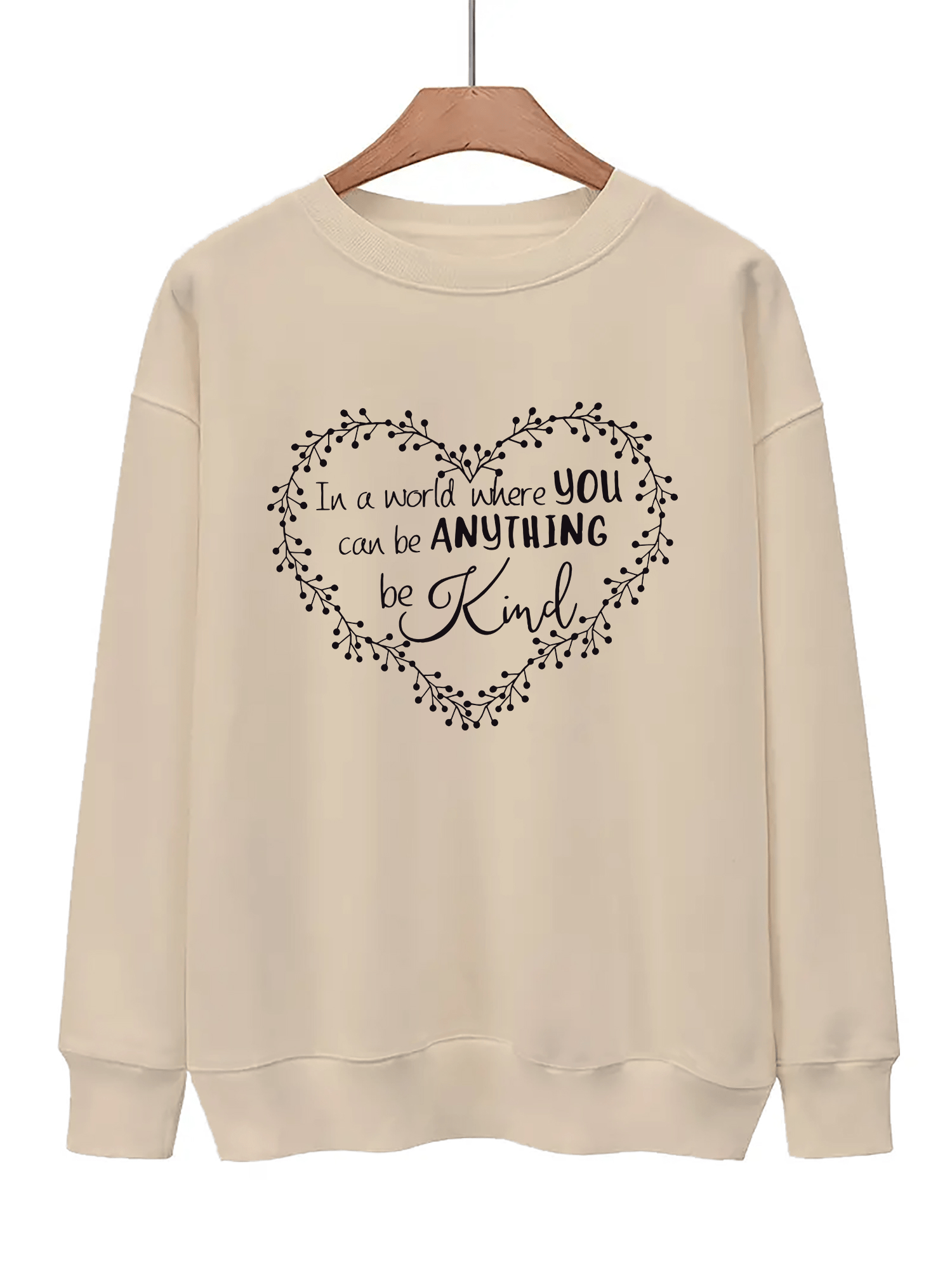 Letter Print Pullover Sweatshirt for Women