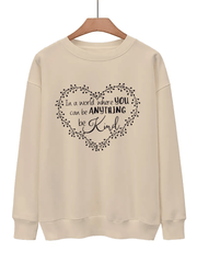 Letter Print Pullover Sweatshirt for Women