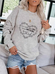 Letter Print Pullover Sweatshirt for Women