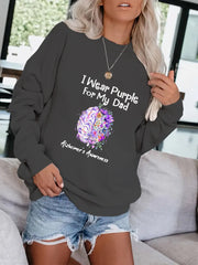 Graphic Print Pullover Sweatshirt for Women