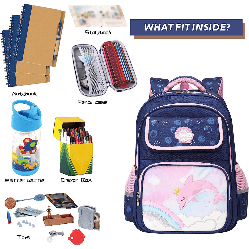 Kids School Backpack 40-64 cm with Reflective Strap