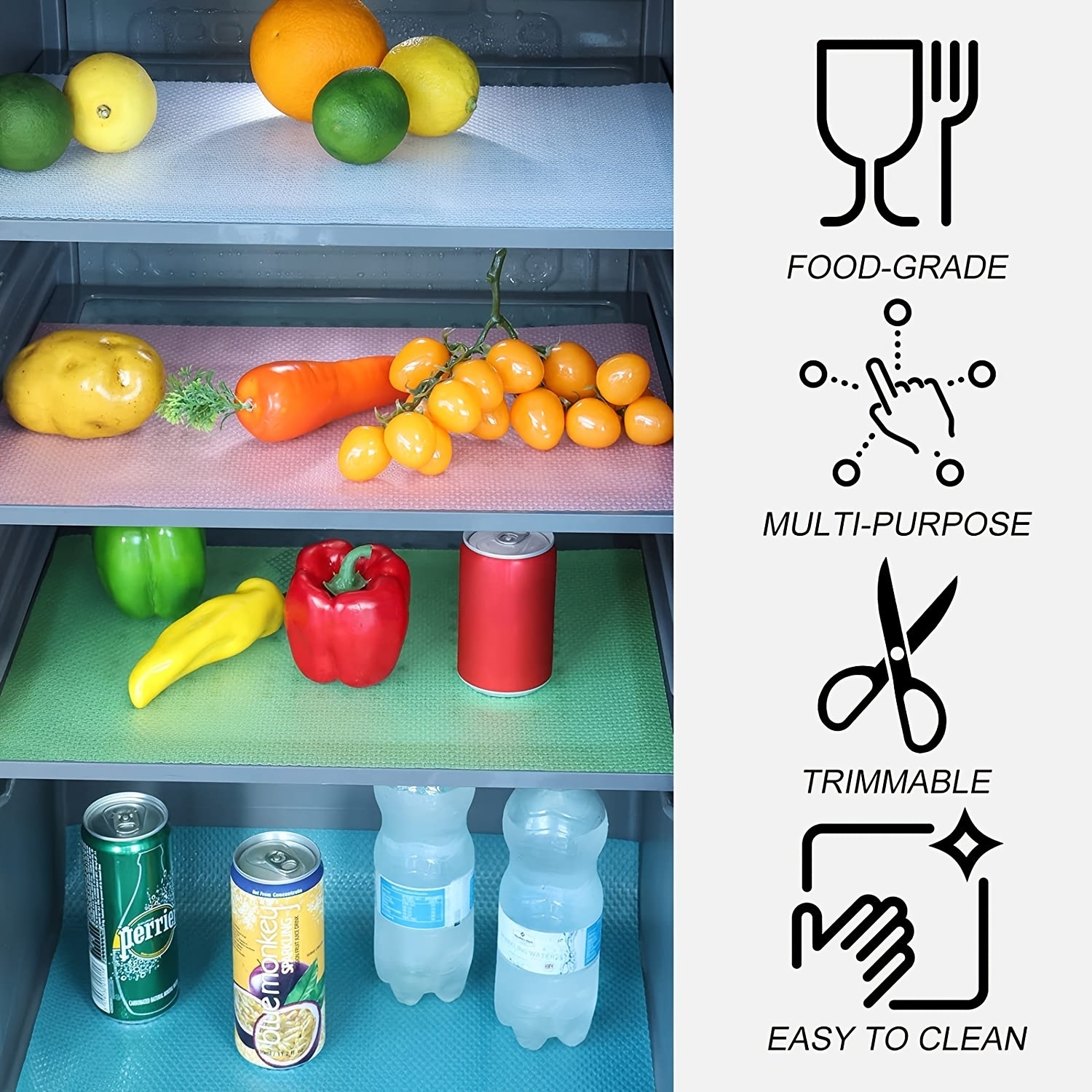 6pcs Refrigerator Mats Waterproof Drawer Table Placemats