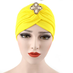 Faux Pearl Flower Turban Cap Head Wrap Ramadan Hijab Ch