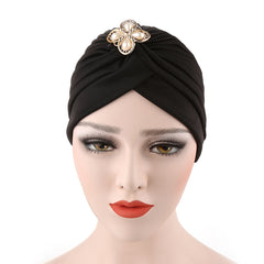 Faux Pearl Flower Turban Cap Head Wrap Ramadan Hijab Ch