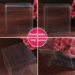 10pcs Transparent Plastic Candy Boxes Gift Bags Wedding Favors