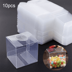 10pcs Transparent Plastic Candy Boxes Gift Bags Wedding Favors