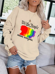 Rainbow Graphic Print Sweatshirt Casual Loose Comfy Sweatshirt For Fall & Winter