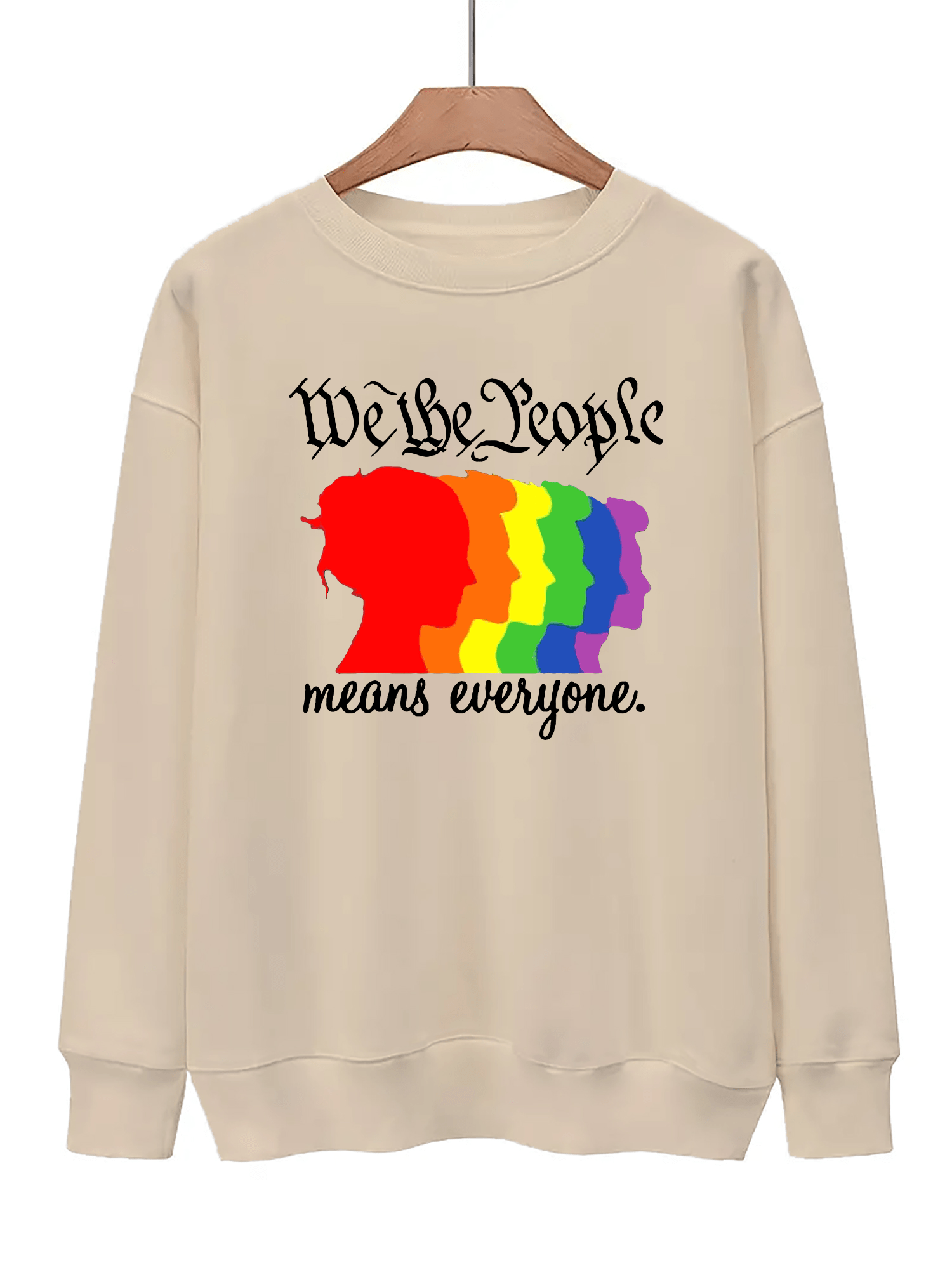 Rainbow Graphic Print Sweatshirt Casual Loose Comfy Sweatshirt For Fall & Winter